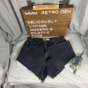 Vintage Old Navy Black Denim Jean Cut Off Shorts | 31